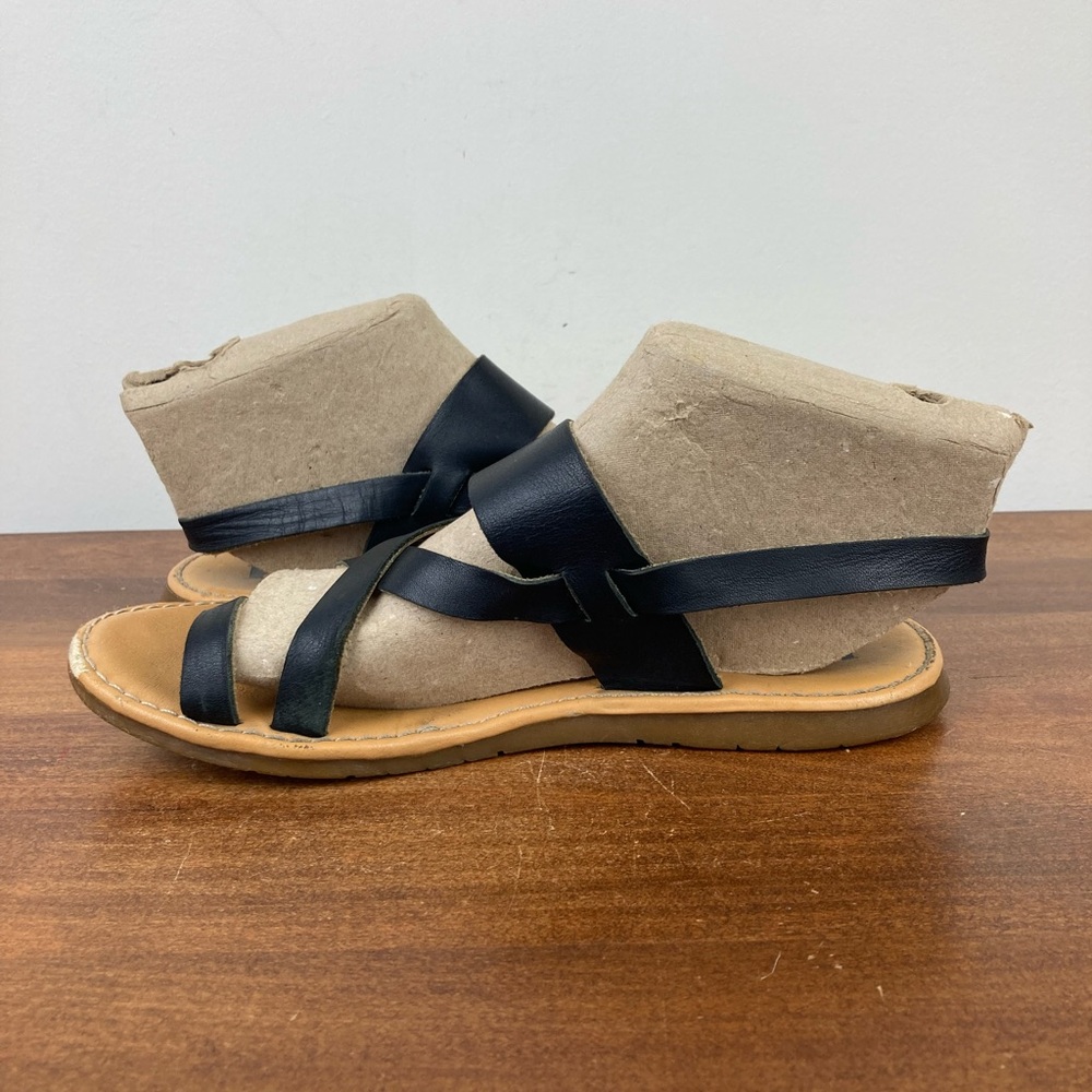 Korks by Kork-Ease Black Leather Toe Loop Strappy Sandals Women’s Size 7M. - Picture 8 of 12